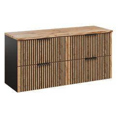 Set armoire Comad Xilo XILO BLACK WOTAN 82-60-D-2S, plan de travail suspendu Comad Nature Wotan NATURE WOTAN 89-120-46 M