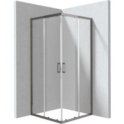 Deante Funkia Evo cabine de douche 80x80 cm carrée graphite brossé/verre transparent KYC_D088P