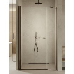 New Trendy New Soleo porte de douche 100 cm à ouverture basculante gris canon brossé/verre transparent D-0949A