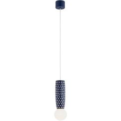 Argon Boll lampe suspendue 1x6 W opale-bleu marine 8937