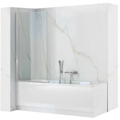 Rea Lagos paroi de baignoire 70 cm monobloc chrome brillant/verre transparent REA-W5674