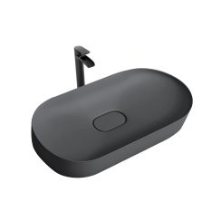 Rea Iris lavabo 70x35.5 cm ovale à poser gris/pierre mat REA-U4306