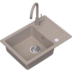 Ruvetti Tito Compact évier avec mitigeur et accessoires beige/beige LP_3200-TC6244BE_W