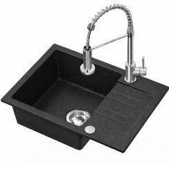 Ruvetti Cooksy Chef évier avec mitigeur noir/acier LP_CC6244BC-SE