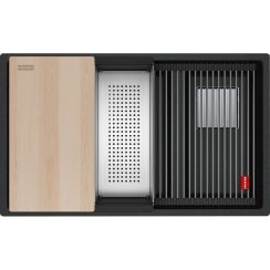Franke Kanon évier en granit 76x46 cm gris/graphite/onyx 125.0749.680