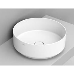 Ceramica Dolomite Noemi lavabo 44x44 cm ronde à poser blanc mat D310541