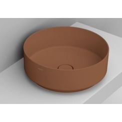 Ceramica Dolomite Noemi lavabo 44x44 cm ronde à poser marron/beige mat D310561