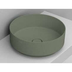 Ceramica Dolomite Noemi lavabo 44x44 cm ronde à poser vert mat D310575