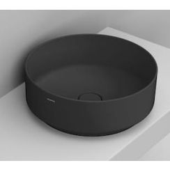 Ceramica Dolomite Noemi lavabo 44x44 cm ronde à poser noir mat D310581