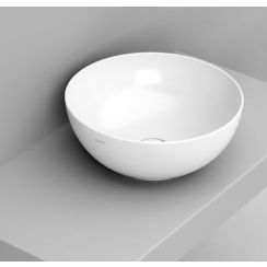 Ceramica Dolomite Noemi lavabo 44x44 cm ronde à poser blanc brillant D310601