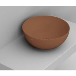 Ceramica Dolomite Noemi lavabo 44x44 cm ronde à poser marron/beige mat D310661