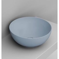 Ceramica Dolomite Noemi lavabo 44x44 cm ronde à poser bleu mat D310671
