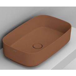 Ceramica Dolomite Noemi lavabo 62x38 cm rectangulaire à poser marron/beige mat D311061