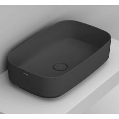 Ceramica Dolomite lavabo 62x38 cm rectangulaire à poser noir mat D311081