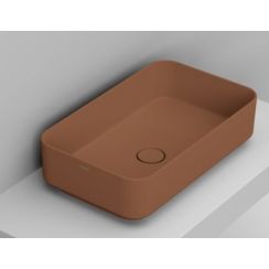 Ceramica Dolomite Noemi lavabo 60x36 cm rectangulaire à poser marron/beige mat D311161