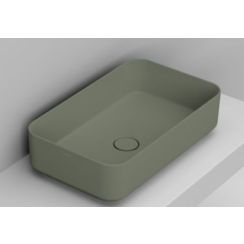 Ceramica Dolomite Noemi lavabo 60x36 cm rectangulaire à poser vert mat D311175
