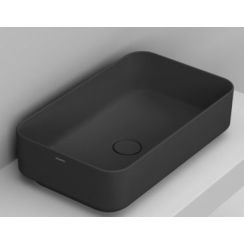 Ceramica Dolomite Noemi lavabo 60x36 cm rectangulaire à poser noir mat D311181