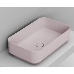 Ceramica Dolomite Noemi lavabo 64x38.5 cm rectangulaire à poser rose mat D311265
