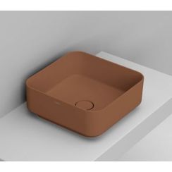 Ceramica Dolomite Noemi lavabo 40x40 cm carrée à poser marron/beige mat D311761