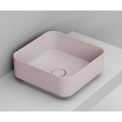 Ceramica Dolomite Noemi lavabo 40x40 cm carrée à poser rose mat D311765