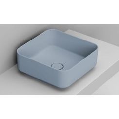 Ceramica Dolomite Noemi lavabo 40x40 cm carrée à poser bleu mat D311771