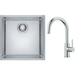 Set évier en acier inoxydable Franke Maris 122.0543.995, mitigeur de cuisine Franke Smart Glenda 115.0747.473