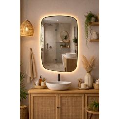 Baltica Design Stone Calm miroir 60x90 cm avec éclairage noir 5904107932644
