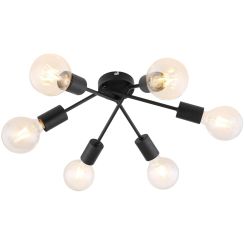 Rabalux Lamar plafonnier 6x40 W noir 3990