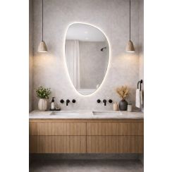 Baltica Design Stone Fluid miroir 55x92 cm avec éclairage 5904107933108