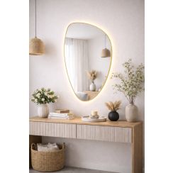 Baltica Design Stone Fluid miroir 55x92 cm avec éclairage doré 5904107932712