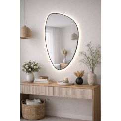 Baltica Design Stone Fluid miroir 55x92 cm avec éclairage noir 5904107932682