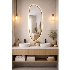Baltica Design Stone Fluid miroir 50x155 cm avec éclairage noir 5904107932767