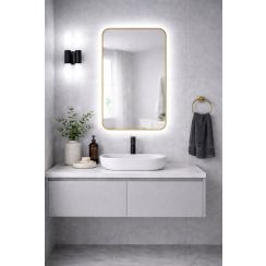 Baltica Design Stone Aura miroir 60x90 cm avec éclairage doré 5904107932842