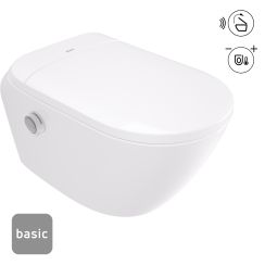 Deante Silia toilette lavante avec bouton de commande suspendue sans collerette blanc CSSD6ZPW