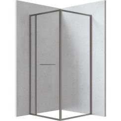 Deante Blur cabine de douche 80x80 cm carrée graphite mat/verre transparent KQB_D088P
