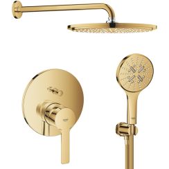 Set douche à effet de pluie Grohe Rainshower 26066GL0, mitigeur bain-douche Grohe Lineare 24064GL1, 26574GL0, 26658GL0, 28362GL1