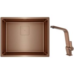 Set évier en acier inoxydable Teka Flexlinea 115000025, mitigeur de cuisine Teka ICC 116030007