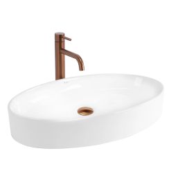 Rea Adriana lavabo 61.5x37.5 cm ovale à poser blanc brillant REA-U6352