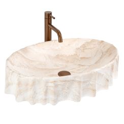 Rea Aurelia lavabo 59x38 cm ovale à poser marron/beige REA-U3505