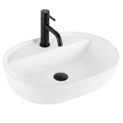Rea Aura lavabo 50.5x38.5 cm ovale à poser blanc brillant REA-U7340