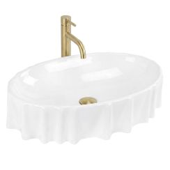 Rea Aurelia lavabo 59x38 cm ovale à poser blanc REA-U3504