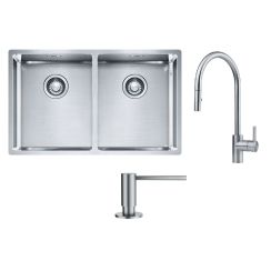 Set évier en acier inoxydable Franke Box 127.0370.188, mitigeur de cuisine Franke Eos 115.0590.045, 112.0717.084