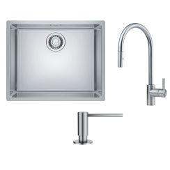 Set évier en acier inoxydable Franke Maris 122.0543.996, mitigeur de cuisine Franke Eos 115.0590.045, 112.0717.084