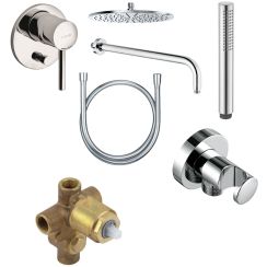 Set douche à effet de pluie Kludi A-QA 6433005-00, mitigeur bain-douche Kludi Bozz 387160576, 38624N, 6651405-00, 3912005-00, 610710500, 6054705-00