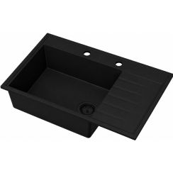 Ruvetti Axel 160 K évier en granit 79x50 cm noir 3001AXK_FB160K_W