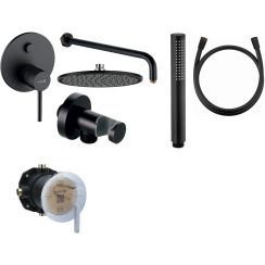 Set mitigeur bain-douche Kludi Bozz 387593976, douche à effet de pluie Kludi A-QA 6432587-00, 6651439-00, 88022, 3912039-00, 6107139-00, 6054739-00