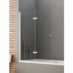 New Trendy New Soleo paroi de baignoire 110 cm deux pièces chrome brillant/verre transparent P-0083