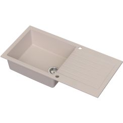Ruvetti Pineko 160 Long évier en granit 100x50 cm beige 3001PN_BE160L-W