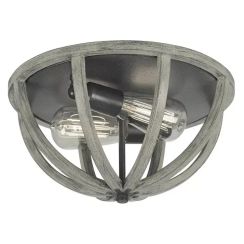 Elstead Lighting Allier plafonnier 2x60 W bois-fer FE-ALLIER-F-WW