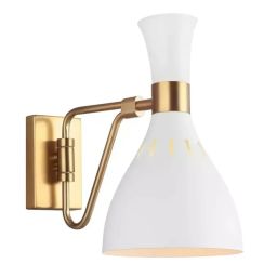 Elstead Lighting Joan applique murale 1x60 W blanc-laiton FE-JOAN1-MW